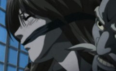 Japanese Hentai With Muzzle Gets Squeezed Tits And Fingered