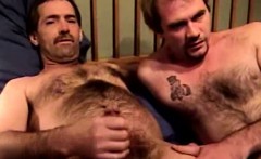 Mature Hairy Bear Sprays His Load