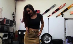 College Babe Grind Her Ass In The Shop