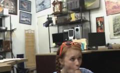 Redheaded Dolly Little Smoking Pole In Pawn Shop Office