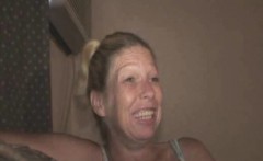 Dirty Aged Blonde Street Whore Sucking Dick Pov