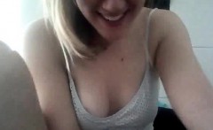 Cute blonde with small tits chating on webcam