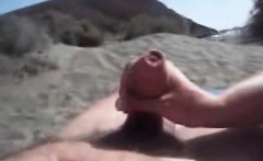 Perfect handjob on the public beach