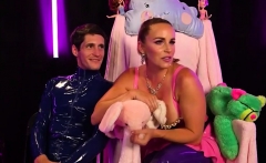 Busty Mistress In Latex Pegging Guy