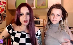 Lesbian teens redhead and blonde on webcam