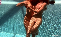Olla Oglaebina and Irina Russaka hot teens underwater