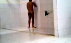 caught a guy turned on in gym shower