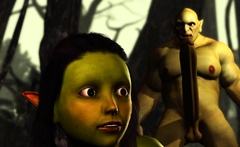 Extreme monster Orge fucks hard Hot female goblin outdoor