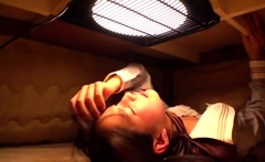 Japanese Teen In Schoolgirl Uniform Stripped