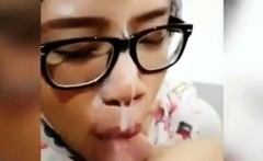 SandpDecent - Tudung Virgin Uni Student Nerd Cum on Face