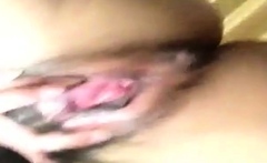 Freaky Asian girl pleasuring herself - selfie