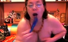 Crazy Grandmother in webcam