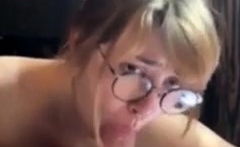 Amateur Blonde Blowjob handjob and cumshot