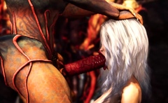 A Horny Hottie Gets Fucked By A Male Alien In The Fire Cave