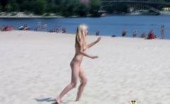 Adorable Nudist Teen Sunbathes Nude