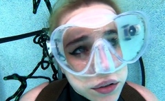 cute girl drowning