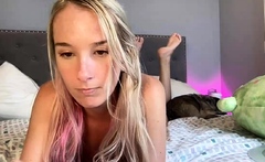 Curly Blonde Teen Records Solo Dildo Masturbation More at