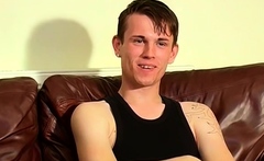 UK twink Joey sprays big load after hot solo jerk off