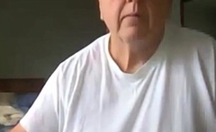 old man jerking his big dick