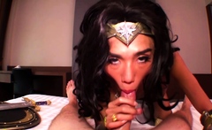 Mutual bareback fuck with cosplay ladyboy