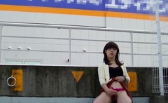 Japanese Crossdresser Outdoor Flashing.