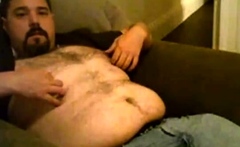 Chubby bear cumming