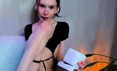 Shemale tranny enjoying solo masturbation