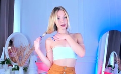 Blonde teen Sierras first erotic masturbation video