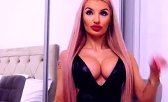 Cute blonde with big boobs solo