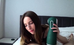 Tranced amateur hypnotized teen fingers and toys her pussy
