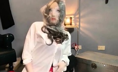 Kinky moist taco brunette anal toy play during masturbating