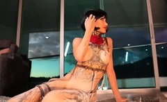 Big ass babe exposes her big boobs