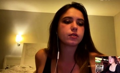 Seductive brunette amateur British teen babe with pierced
