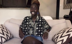 Busty Ebony Bouncing Wild On White Dick