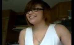 Curvy Coed Cutie Gives Head in Homemade Vid