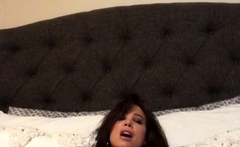 Busty Curly Brunette With Big Boobs Fucks On Couch