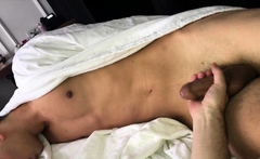 Oiled teen cock of hot boy gets handjob