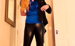 Busty redheaded milf fucking in black lingerie