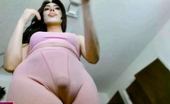Shemale tranny enjoying solo masturbation