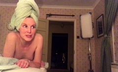 Busty amateur milf masturbates in the shower