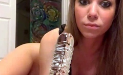 Stacked brunette goes solo toys and masturbation