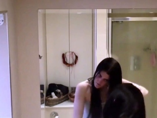 Spying on my gorgeous showering stepsister 22