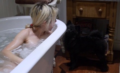 Sexy black amateur caught taking a shower on hidden cam