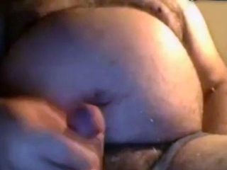 Hairy NY Bear Strokes on Webcam