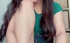 Cute asian teen with a big cock jerking on cam realteenscam