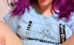 Violet lovely amateur redhead woman toying