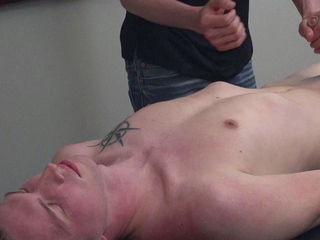 Big cock stroked in gay oil massage