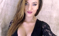 Cute curly brunette solo webcam masturbation