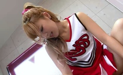 Petite Japanese Teen Cheerleader with small Tits