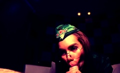 Nasty Asian shemale sucking big dick